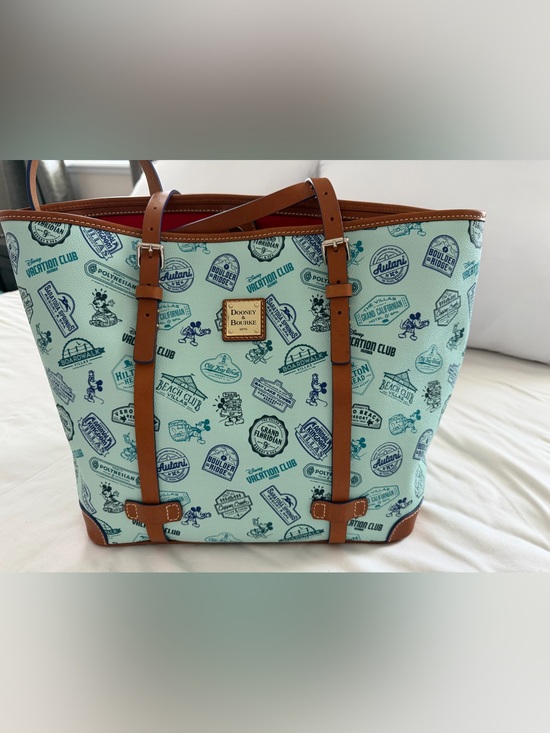 Dooney & Bourke Handbags - Dooney & Bourke Mint and Tan Disney Vacation Club Tote Bag